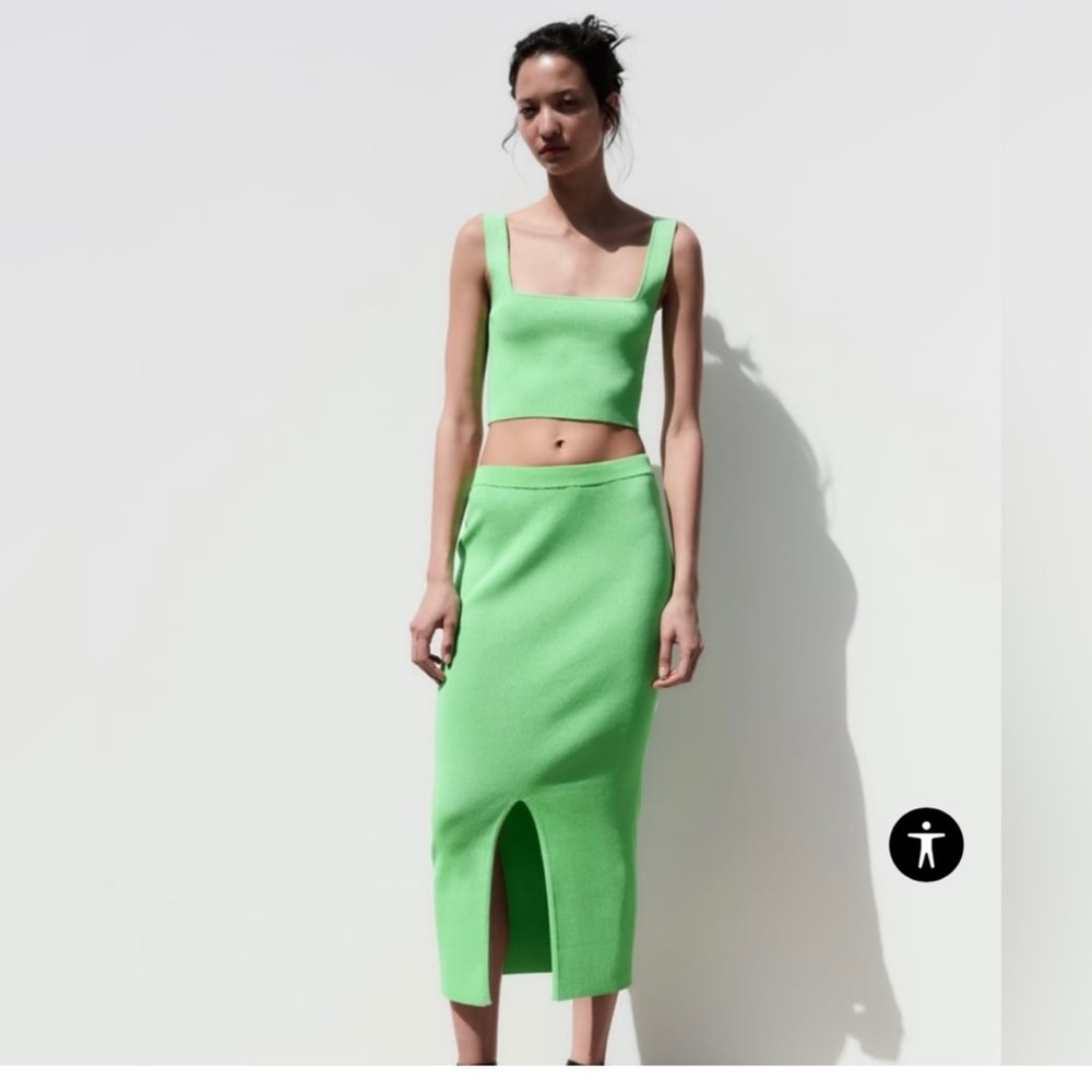 Zara lime green two piece set